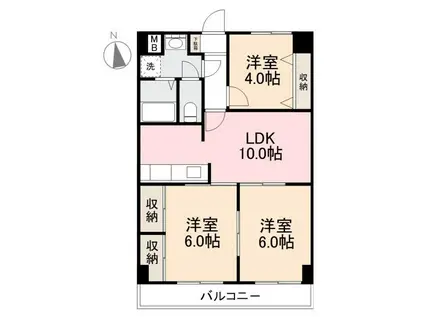 ハイクレスト高松(3LDK/4階)の間取り写真