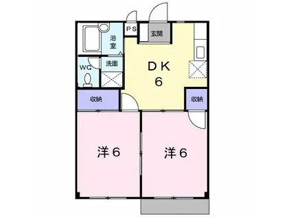 エルディムカーサ(2DK/1階)の間取り写真