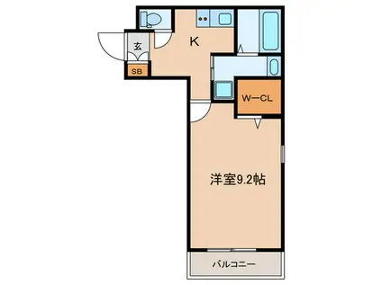 クレール三ノ宮(1K/2階)の間取り写真