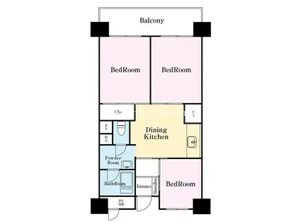 ドルフ磯子(3DK/6階)の間取り写真