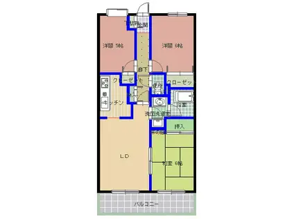 セレナハイム水戸南町(3LDK/14階)の間取り写真