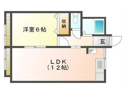カーサ・コモド金沢(1LDK/2階)の間取り写真