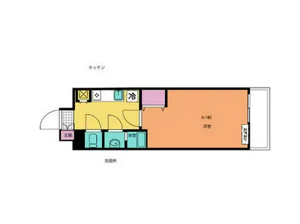 PEACEFUL SPACE FINE(1K/4階)の間取り写真