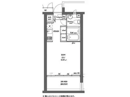 BPRレジデンス祐天寺(ワンルーム/2階)の間取り写真