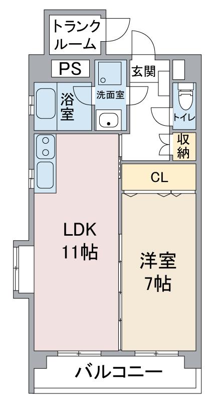 アピエ黄金(1LDK/5階)の間取り写真