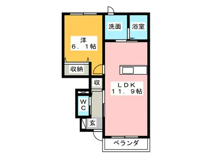 SANTE(1LDK/1階)の間取り写真