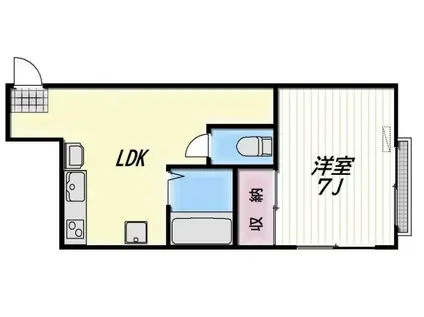 FRED(1LDK/3階)の間取り写真