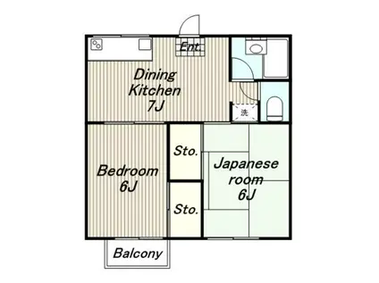 イーストNO.1(2DK/1階)の間取り写真