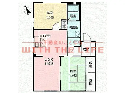 AXIS-II(2LDK/1階)の間取り写真