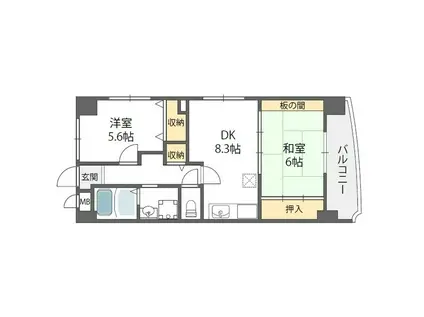 ラティエラ(2LDK/2階)の間取り写真