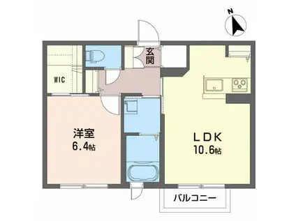 シャーメゾンアプローゼ(1LDK/1階)の間取り写真