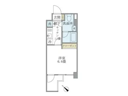 KDXレジデンス門前仲町(1K/3階)の間取り写真