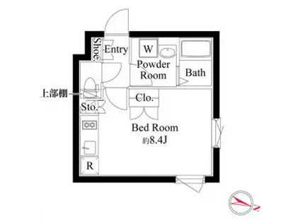 グランパセオ目黒洗足(ワンルーム/3階)の間取り写真