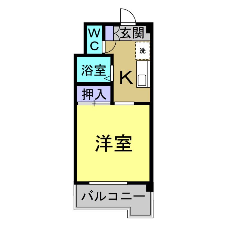 アルファ青山(1K/2階)の間取り写真