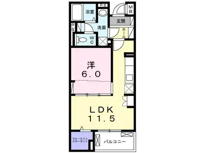 フェリーチェ大鷹FELICE(1LDK/1階)の間取り写真