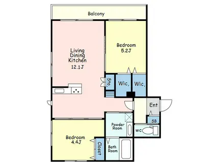 SAINT LAMERT(2LDK/3階)の間取り写真