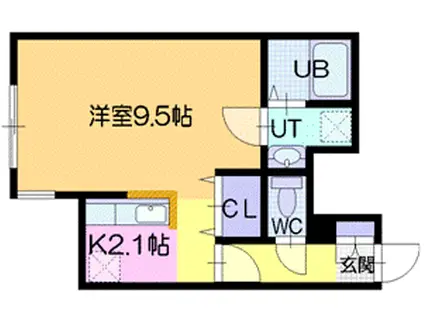 リーベンカーネ(1K/2階)の間取り写真