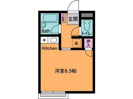 アカデミーヒルズ(ワンルーム/1階)の間取り写真