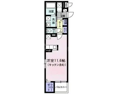 ドルチェ(ワンルーム/4階)の間取り写真