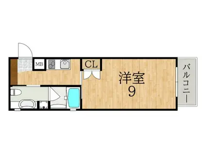RE-SOUL奈良富雄(1K/2階)の間取り写真