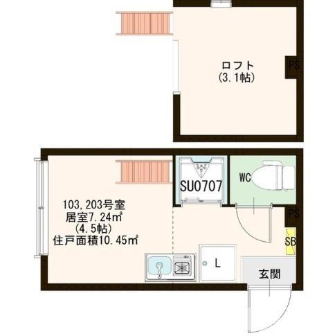 パークハイベリー東蒲田(ワンルーム/2階)の間取り写真