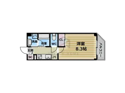 ラウレア上小阪(1K/4階)の間取り写真