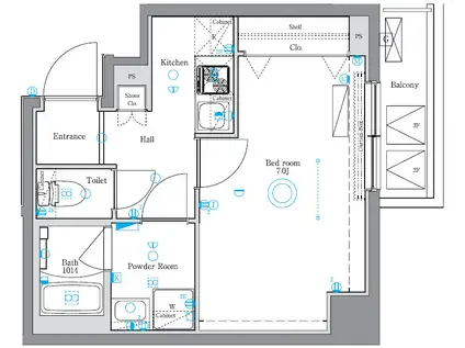 ユリカロゼAZ西台(1K/3階)の間取り写真