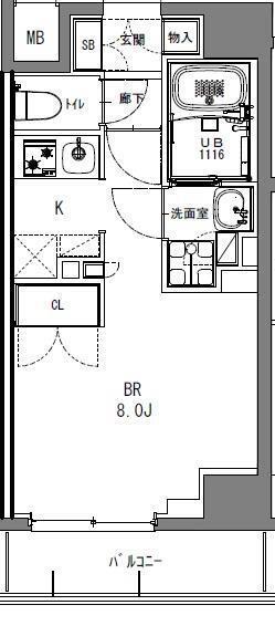 S-RESIDENCE日本橋馬喰町(1K/2階)の間取り写真