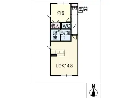 シャーメゾン大和通(1LDK/1階)の間取り写真