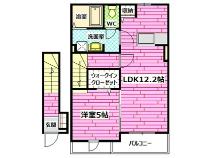 アルカンシエル(1LDK/2階)の間取り写真