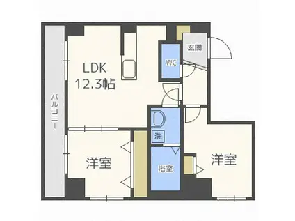 エストレーラ澄川(2LDK/8階)の間取り写真