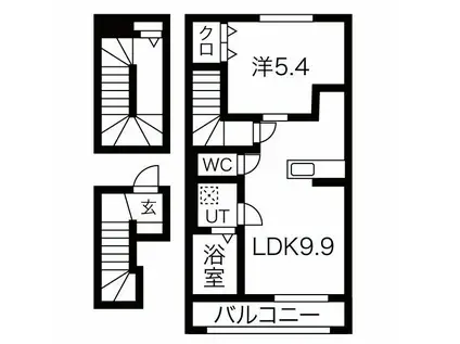 シティハウス長田町(1LDK/3階)の間取り写真