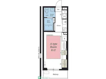 リブリ・みどり野(1K/3階)の間取り写真