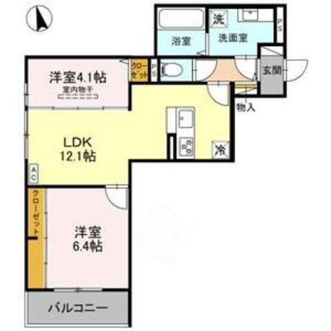 メゾン ド ソルテ B棟(2LDK/2階)の間取り写真
