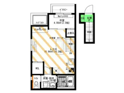 RISE吹上(1LDK/2階)の間取り写真