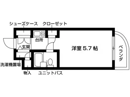 レスポワール世田谷上北沢III(ワンルーム/2階)の間取り写真
