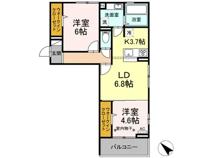 ノイハイマート(2LDK/2階)の間取り写真