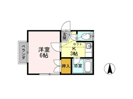 レジデンス山口(1K/2階)の間取り写真