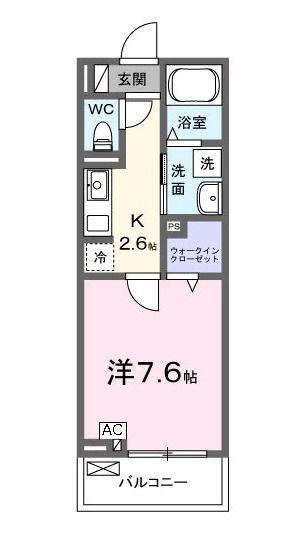 シェーネ(1K/2階)の間取り写真