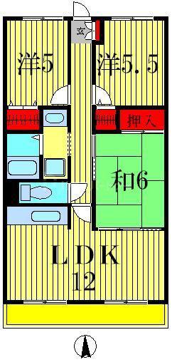 アージュリブレ東四つ木(2SLDK/1階)の間取り写真