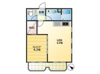 ラ・ドルチェッタ(1LDK/1階)の間取り写真