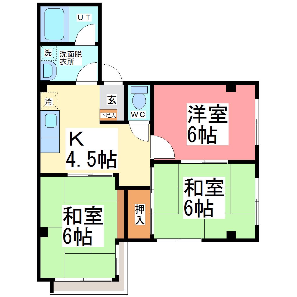 マルミハイム(3K/3階)の間取り写真
