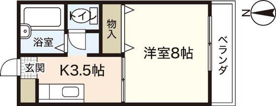 フレグランス諏訪(1K/1階)の間取り写真