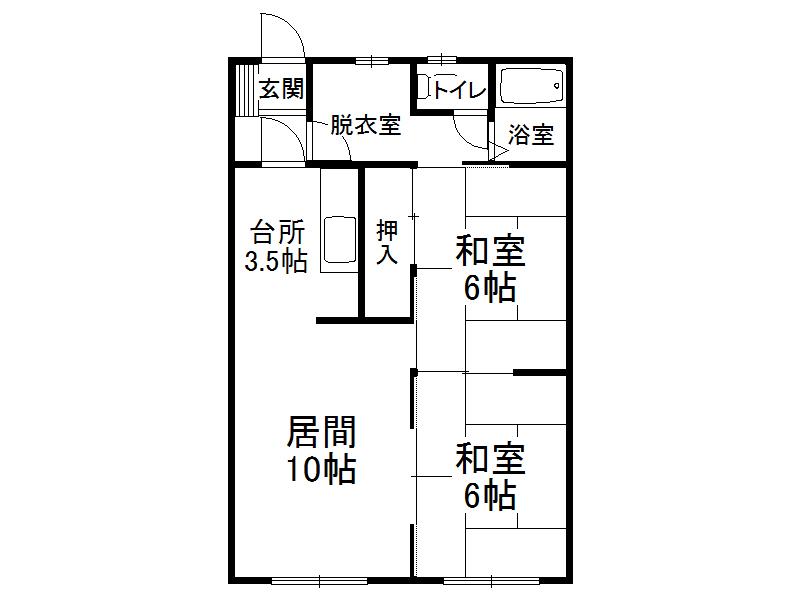 コーポかわしま(2LDK/2階)の間取り写真