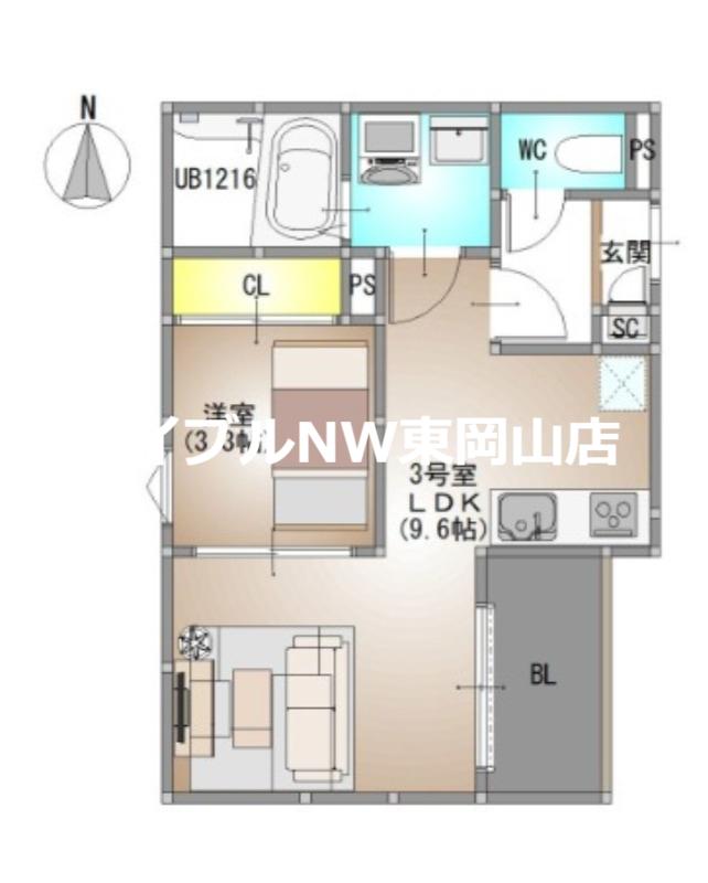 REGALEST PLUS(1LDK/1階)の間取り写真