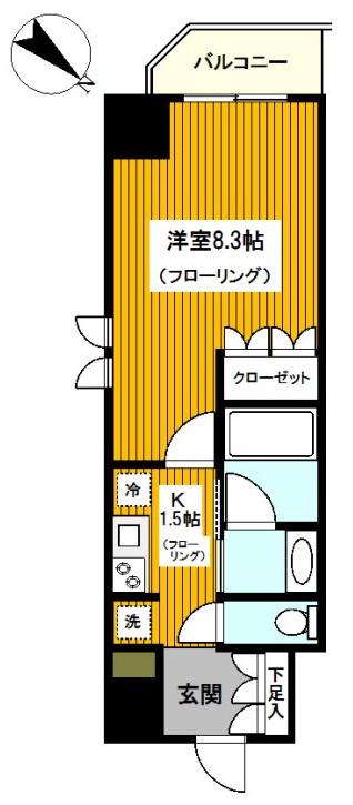 CITY LUX YOKOHAMA(1K/5階)の間取り写真