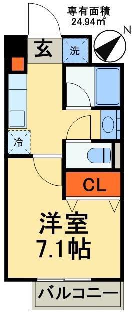 アネックス(1K/2階)の間取り写真