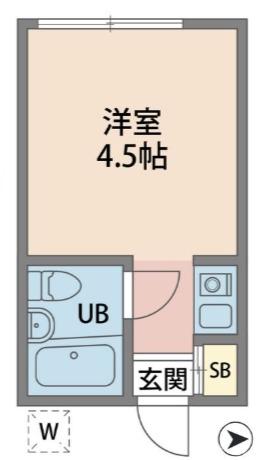 ドエルトコロ(ワンルーム/2階)の間取り写真
