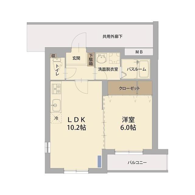 カーサ クルーセ(1LDK/3階)の間取り写真
