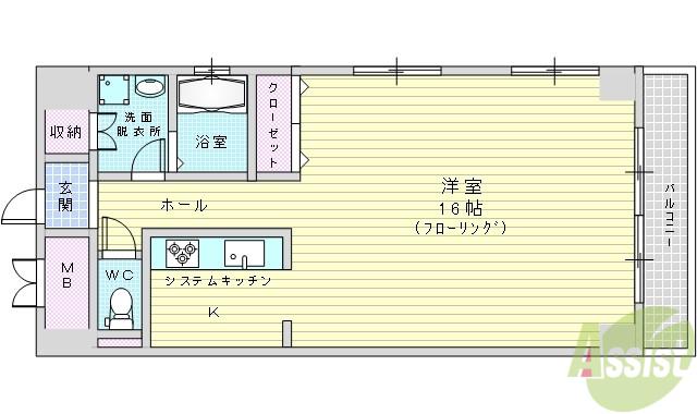 桃山台アルビラ(1K/2階)の間取り写真